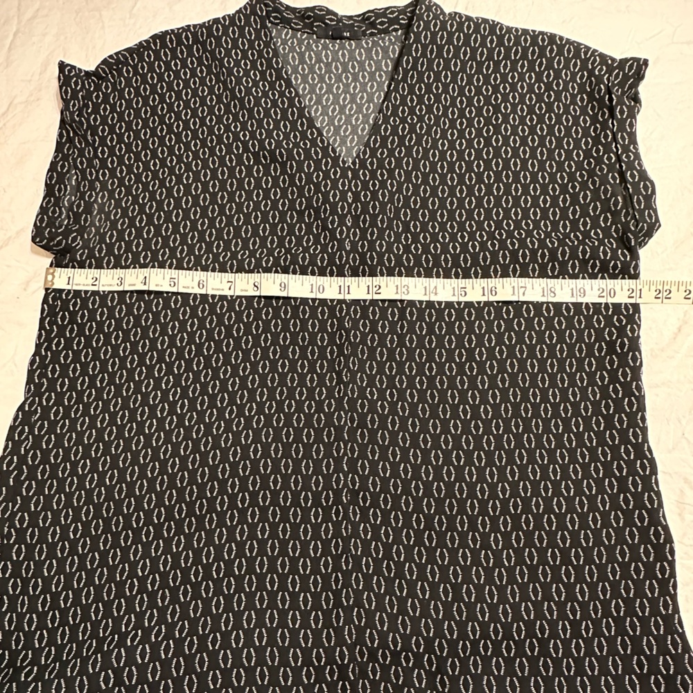 Pleione Black and White Patterned Midi Skirt